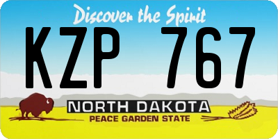 ND license plate KZP767