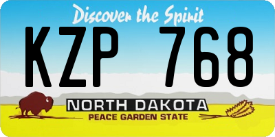 ND license plate KZP768
