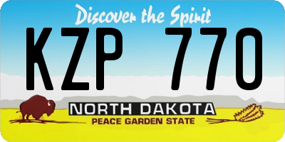 ND license plate KZP770