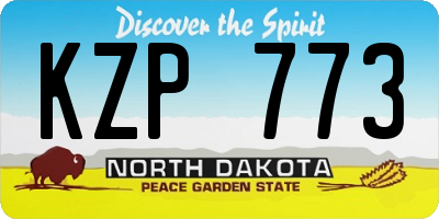 ND license plate KZP773