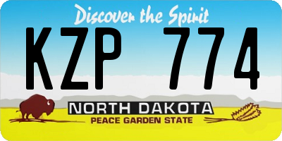 ND license plate KZP774