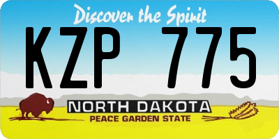 ND license plate KZP775