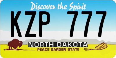 ND license plate KZP777