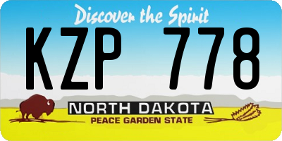 ND license plate KZP778