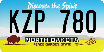 ND license plate KZP780