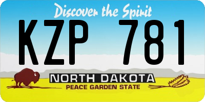 ND license plate KZP781