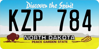 ND license plate KZP784