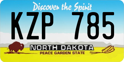 ND license plate KZP785
