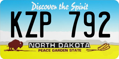 ND license plate KZP792