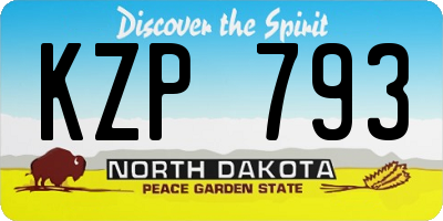 ND license plate KZP793