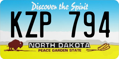 ND license plate KZP794
