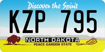 ND license plate KZP795