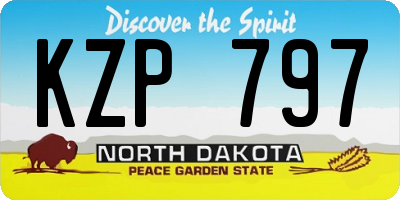 ND license plate KZP797