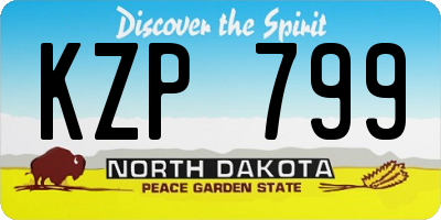 ND license plate KZP799