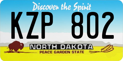 ND license plate KZP802