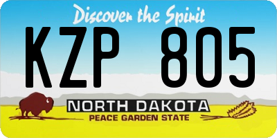 ND license plate KZP805