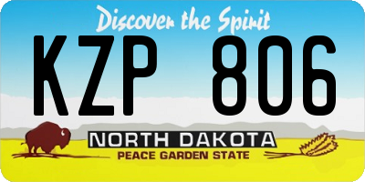 ND license plate KZP806