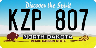 ND license plate KZP807