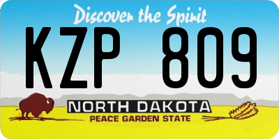 ND license plate KZP809