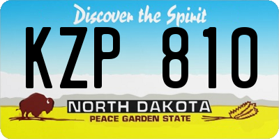 ND license plate KZP810