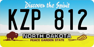 ND license plate KZP812