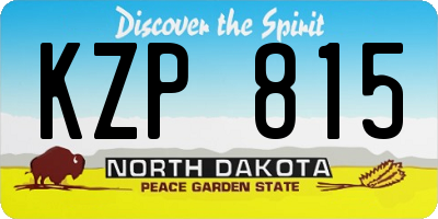 ND license plate KZP815