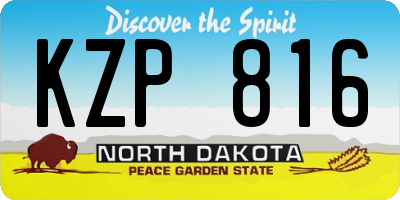 ND license plate KZP816