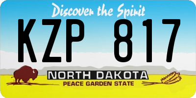 ND license plate KZP817