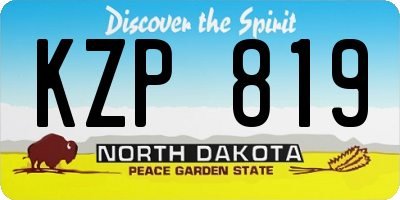 ND license plate KZP819
