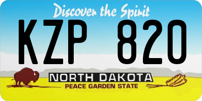 ND license plate KZP820