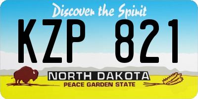ND license plate KZP821