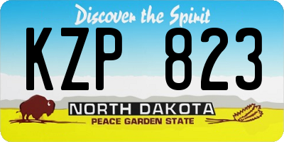 ND license plate KZP823