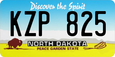 ND license plate KZP825