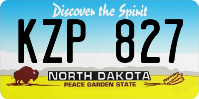 ND license plate KZP827