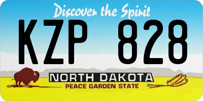 ND license plate KZP828