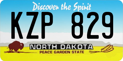 ND license plate KZP829