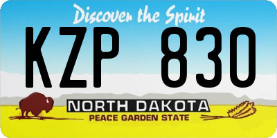 ND license plate KZP830