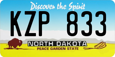 ND license plate KZP833