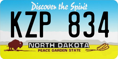 ND license plate KZP834
