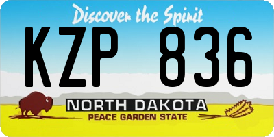 ND license plate KZP836