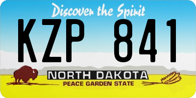 ND license plate KZP841