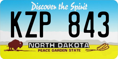 ND license plate KZP843