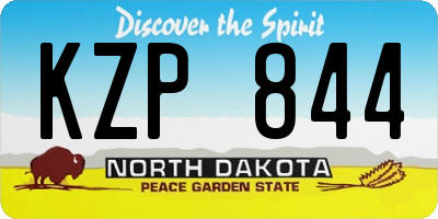 ND license plate KZP844