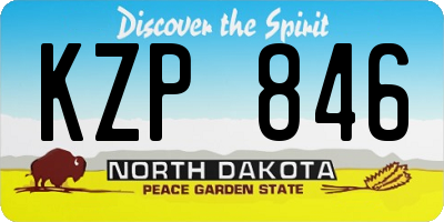 ND license plate KZP846