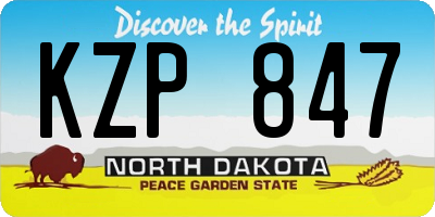 ND license plate KZP847