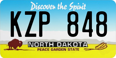ND license plate KZP848