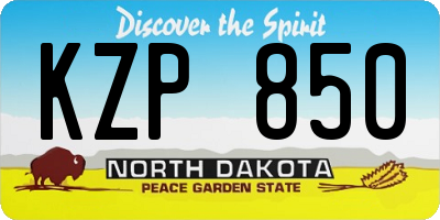 ND license plate KZP850