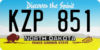 ND license plate KZP851