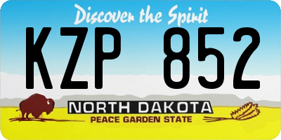 ND license plate KZP852