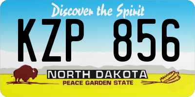 ND license plate KZP856